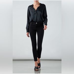 FRAME le high skinny black velvet jeans 25